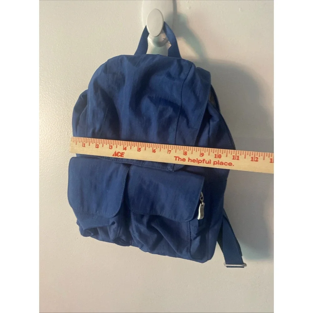 Baggallini Womens Mission Backpack Travel Bag Blue Nylon